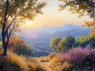 Fototapeta premium sunrise in the mountains