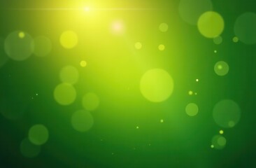 Obraz premium Green abstract background with round bokeh circles, blurred