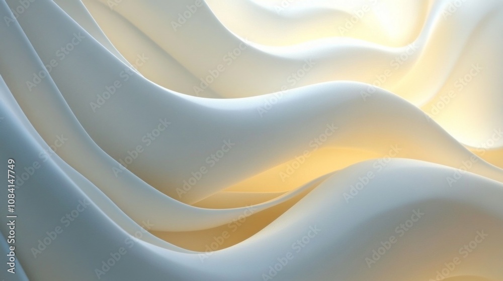 Poster a white fabric with a wave pattern
