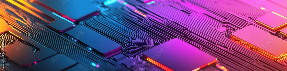 Poster exploring modern circuitry design digital technology visual art abstract environment close-up perspe