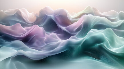 Fototapeta premium Serene waves in sage green and pale lavender - Generative AI