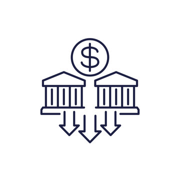 banks and dollar sign icon clip art preview