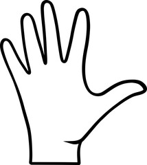 Obraz premium Hand Drawn Outline Open Palm Five Finger