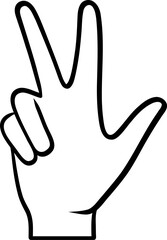 Obraz premium Hand Drawn Outline Rock Gesture Finger