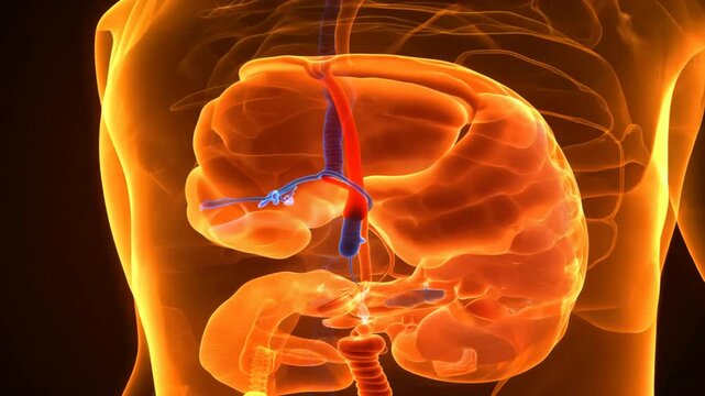 Human Anatomy: Pancreas, Liver, and Splenic Vein 3D Model
