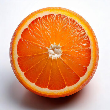 Orange with Textured Skin Centered on White Backdrop