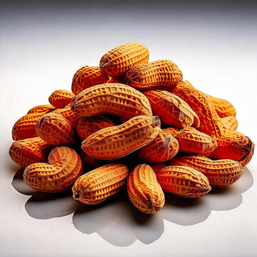 Handful of Shelled Peanuts Resting on White Surface