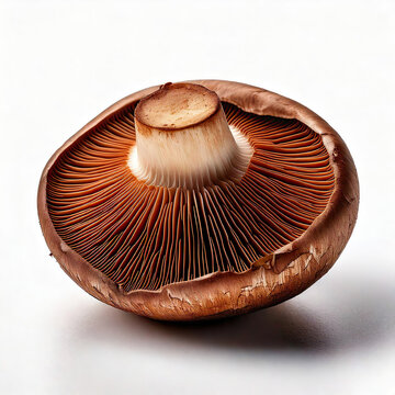 Portobello Mushroom Resting on a Clean White Background