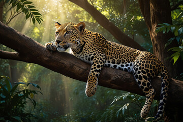 leopard in the tree