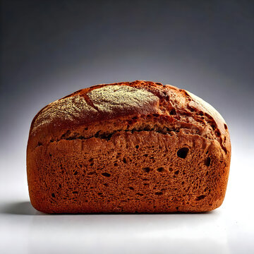 Fresh Rye Bread Resting on White Surface
