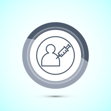 recommend clip art: Vaccination, vaccine icon design illustration. Medical and healthcare Icon. Gray Color Button Design