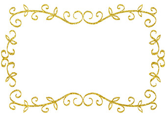 かわいい蔓の飾り罫(薄金)