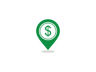 dollar pin icon image logo design vector template