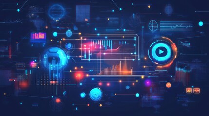 Obraz premium Abstract Digital Data Interface