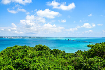 日本にある沖縄宮古島のとても美しい海の風景