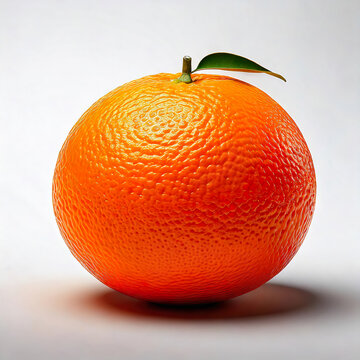 Fresh Orange in Ultra HD on White Background