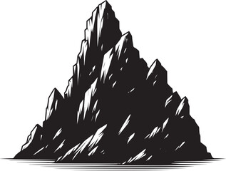 Rock mountain silhouette vector illustration isolated on a white background © Md Hasan