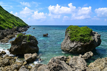 日本にある沖縄宮古島のとても美しい海の風景