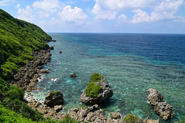 日本にある沖縄宮古島のとても美しい海の風景