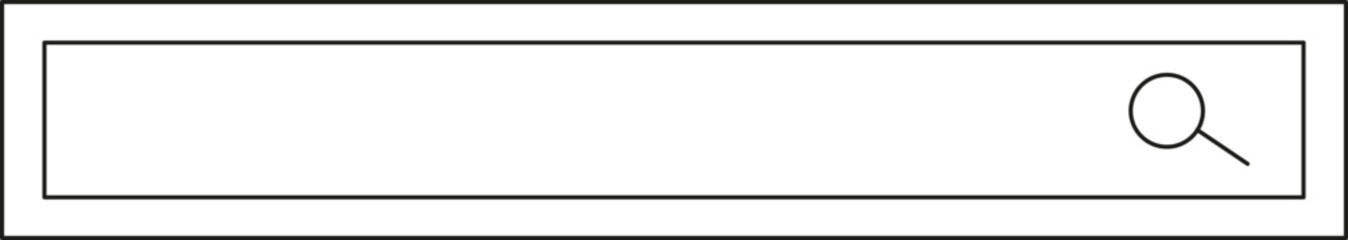 Search bar finder, modern frame text box, form with magnifier, interface design element. 