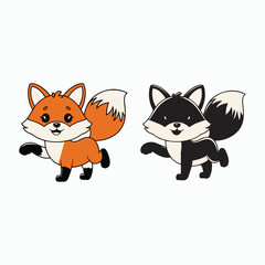 Obraz premium Cute fox vector illustration on a white background