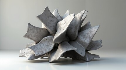 Fototapeta premium Abstract metal sculpture on white background
