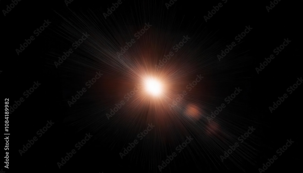 Aufkleber Radiant Cosmic Burst Effect. Stunning Starburst Light Explosion with Glowing Beams, Ideal for Sci-Fi Posters, Space Themed Graphics, Futuristic Designs, and Abstract Art Concepts in Digital Projects