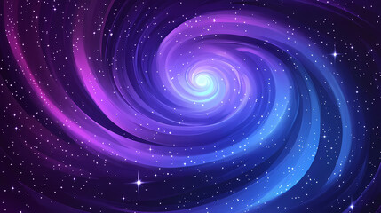 Obraz premium Purple and blue swirly abstract background with stars. Elysium. Illustration