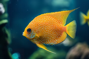Obraz premium Apo ichthys&nbsp;trimaculateus, the three-spot angelfish. Generative Ai