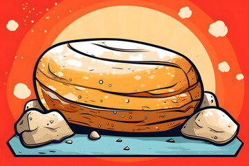 pop art style illustration of a pile of rock