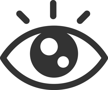 recommend clip art: 見開いた目のアイコン（線画）のイラスト