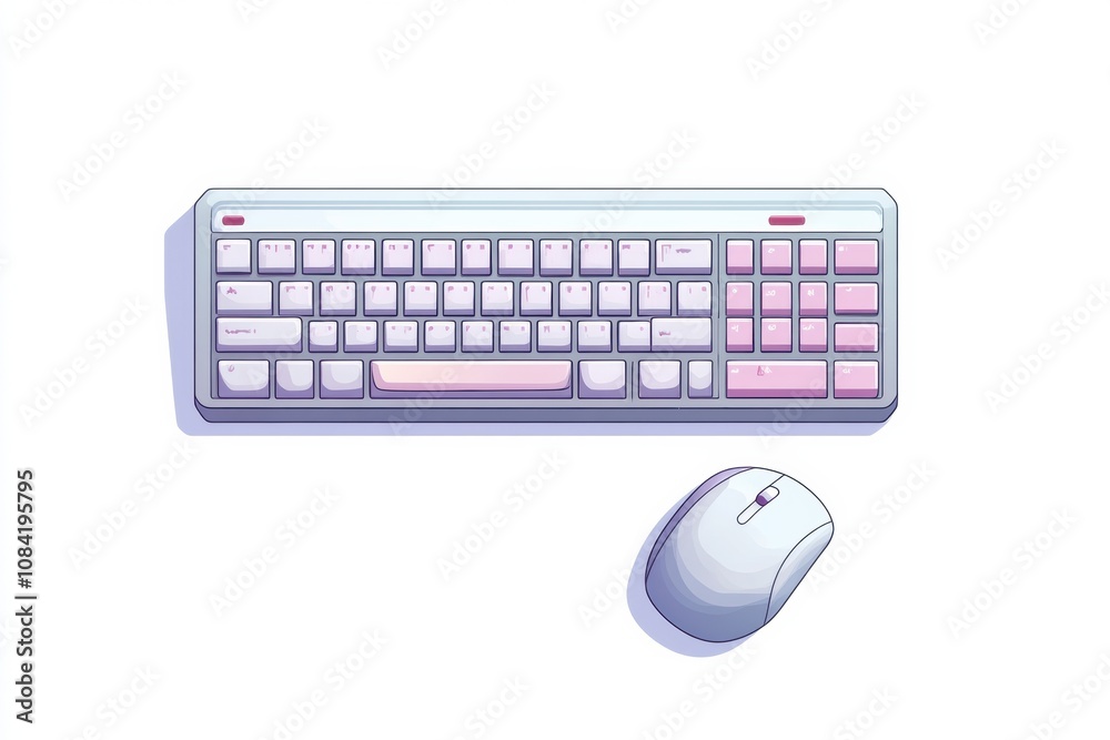 Aufkleber a sleek keyboard and mouse icon is displayed with a modern design, featuring pink accents that enhan
