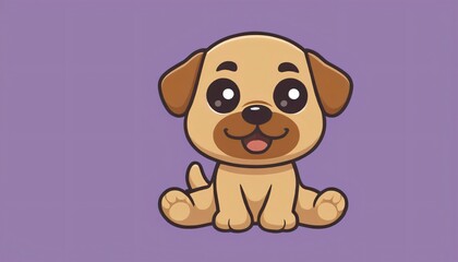 Puppy flat illustration cartoon style