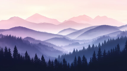Obraz premium Fantasy rolling hills and forests. Elysium. Illustration