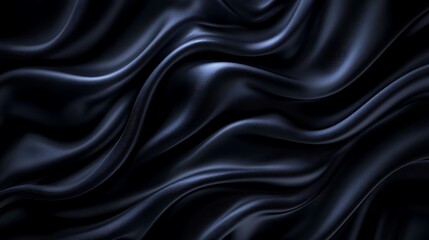 Obraz premium Black silk satin background with smooth waves