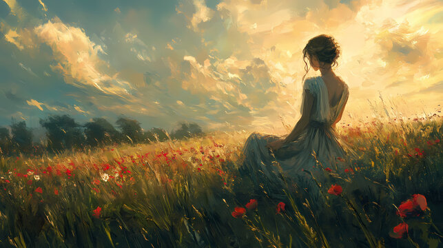 Elysian fields: where virtuous souls find peace. Elysium. Illustration
