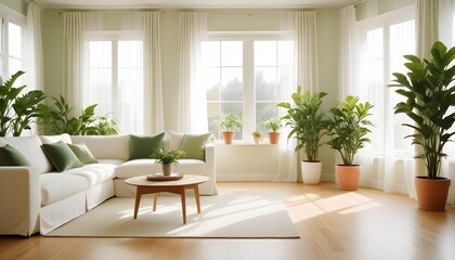 Fototapeta premium Illustration of the living room interior