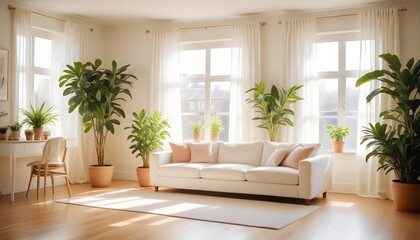 Fototapeta premium Illustration of the living room interior