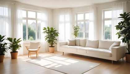 Fototapeta premium Illustration of the living room interior