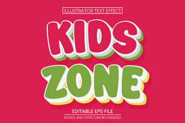 Naklejka premium Kids Zone Text Effect. editable text effect