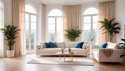 Fototapeta premium Illustration of the living room interior