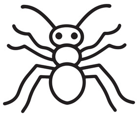 Obraz premium Cute ant isolated on white background, Ant icon silhouette vector 