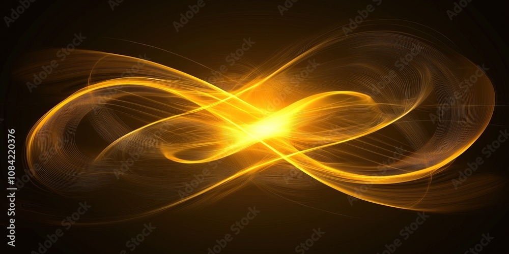 Poster abstract golden light swirl design on dark background