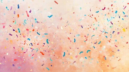 Abstract Watercolor Background with Confetti