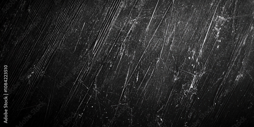 Poster Textured black surface with scratch marks and subtle highlights