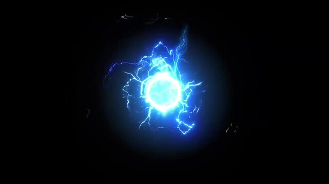 Blue lightning ball motion design 