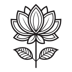 Obraz premium Flower icon. Flower and Leaves Icons . Flowers line icons 