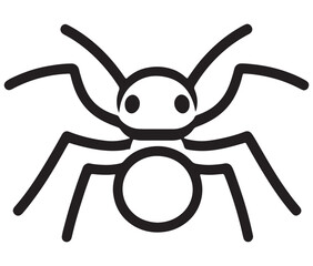 Obraz premium Cute ant isolated on white background, Ant icon silhouette vector 