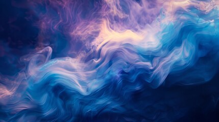 Fototapeta premium Wallpaper Abstract background forming wavy shapes with blue and purple smoke
