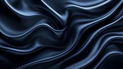 Obraz premium Black silk satin background with smooth waves